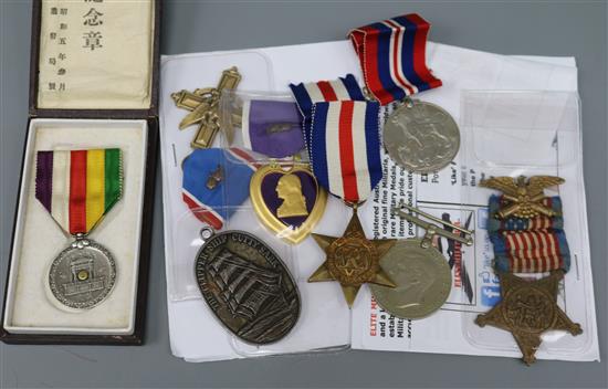 A group of medals comprising a U.S Distinguished Service Cross